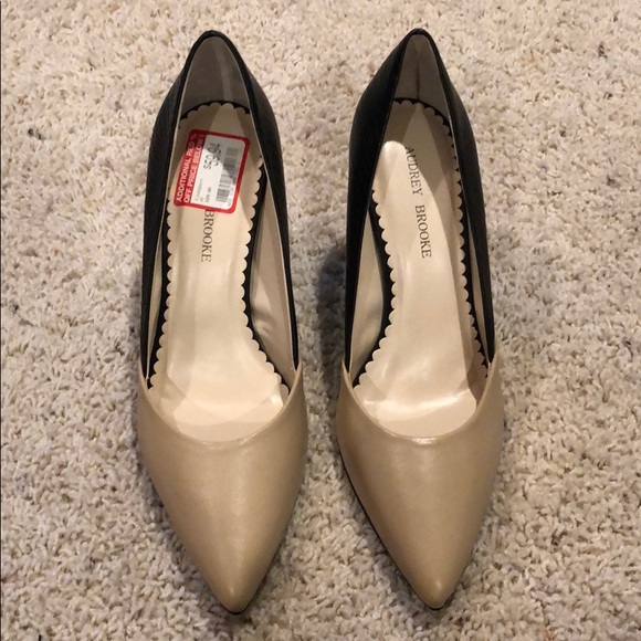 Audrey Brooke Shoes - Audrey Brooke Black/Nude Heels